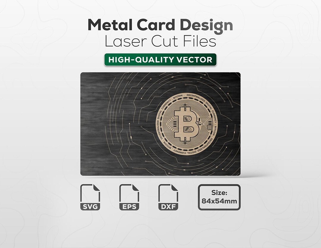 Bitcoin Metal Card Template SVG DXF EPS | Laser Cut File Crypto Wallet ...