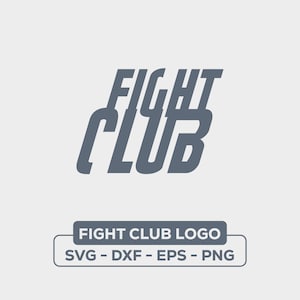 May include: A gray logo design with the text "FIGHT CLUB" in a bold, stylized font. The text is angled and overlapping, creating a dynamic and edgy look. The logo is suitable for use on apparel, merchandise, and promotional materials.