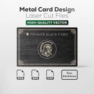 Design Spartan Metal Card: Carta nera di alta qualità, formato SVG EPS DXF (download digitale)