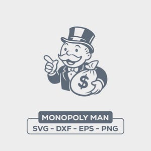 uomo del monopolio, svg, sacco di soldi, pila di soldi, sacco di dollari, monopolio
