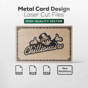 Metal Card Design | Monopoly Man + Chillionaire | SVG - EPS - DXF  | Digital Download