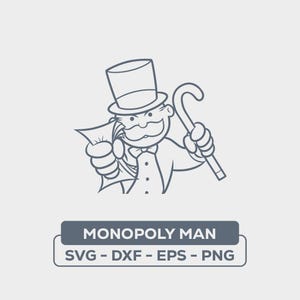 Monopoly Man Money - SVG & DXF Digital Download  | Monopoly Man Money Design Monopoly Cut File | Monopoly Man Svg, Monopoly
