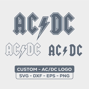 AC DC Logo Custom - Rock Band Style Custom Logo - Customized Ac Dc Logo - Retro Heavy Metal Font Design - SVG - Digital Download