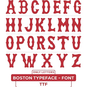 Boston Baseball Jersey Font | Vintage Retro Display Serif TTF | Sports Team Logo Branding Font