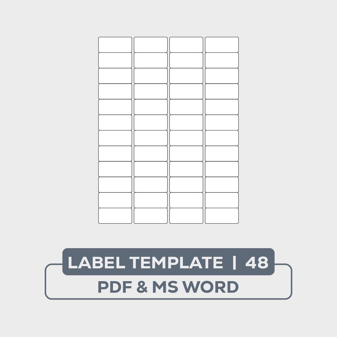 48 Label Template, PDF & MS Word - Etsy
