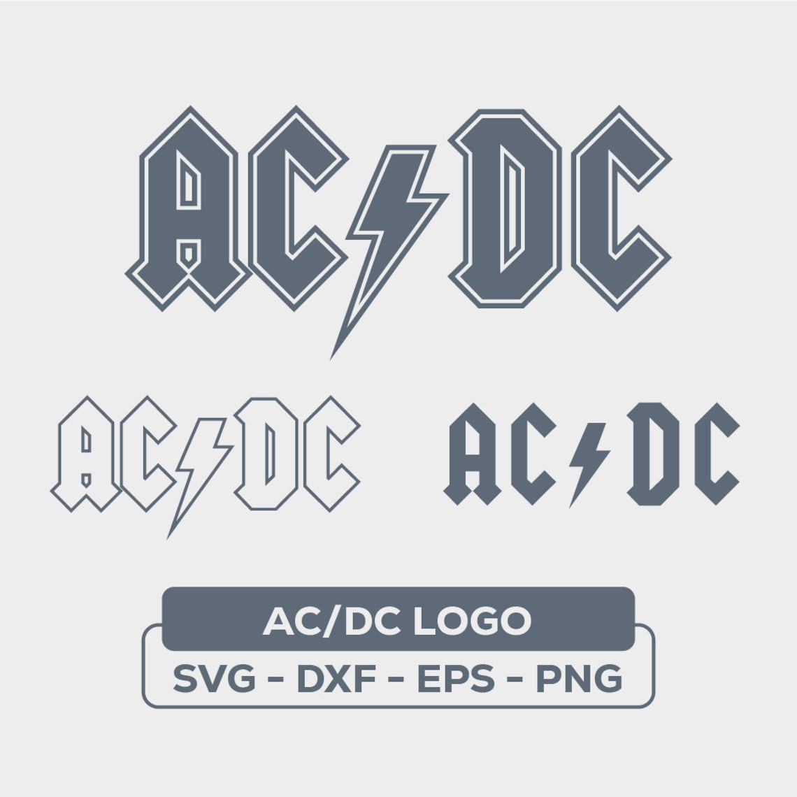 AC DC Logo Svg & Dxf Bundle, Rock Band Logo Vector, Instant Download ...