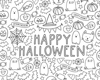 GIANT Halloween Kids Coloring Pages