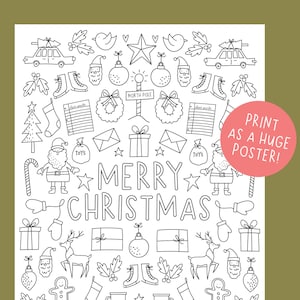 HUGE Christmas Coloring Poster and Holiday Coloring Pages