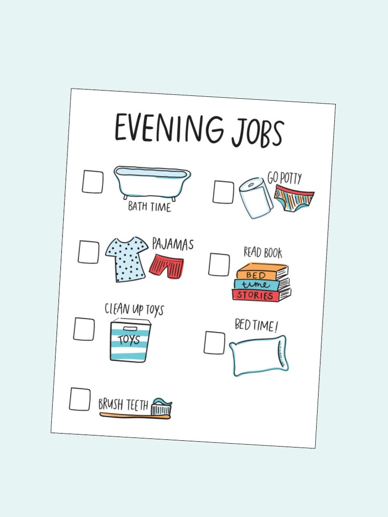 Kids Chore Chart PRINTABLE AZ105 image 2