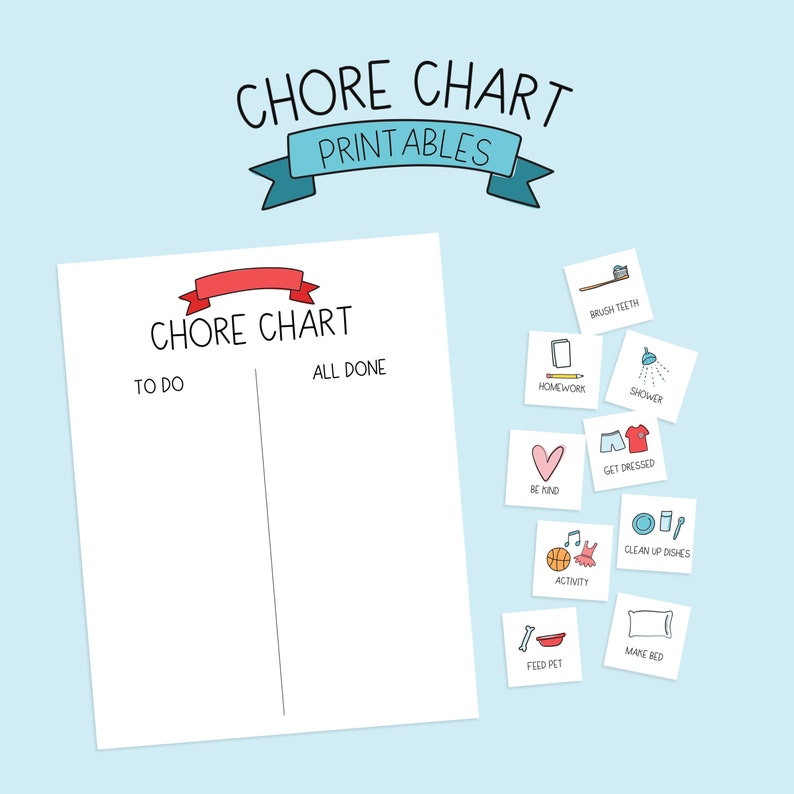 Kids Chore Chart Printable To Do Done Chore Cards image 4