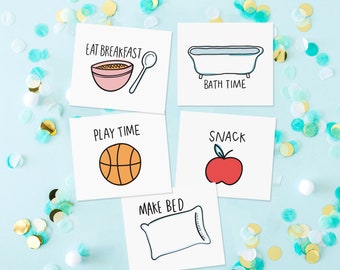 Kids Chore Cards - Chore Visual Aid Cards - Morning Routine