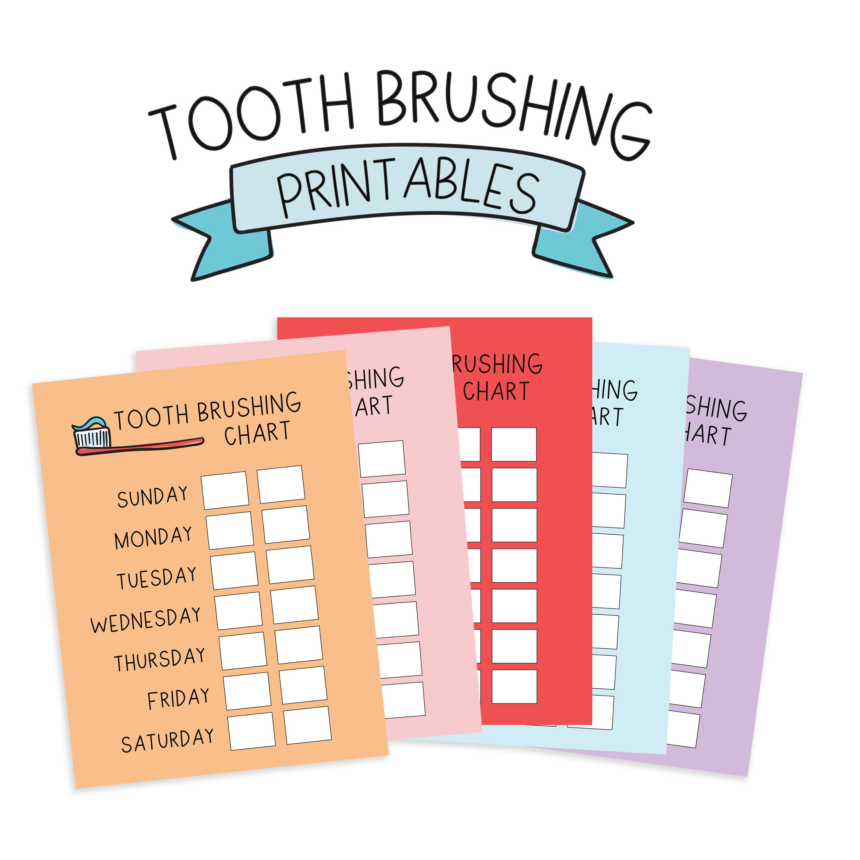 Tooth Brushing Chore Chart Printables - Etsy