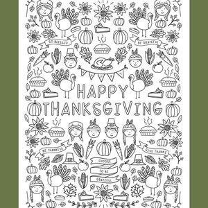 Thanksgiving Coloring Poster Pages And HUGE Engineer Print image 4