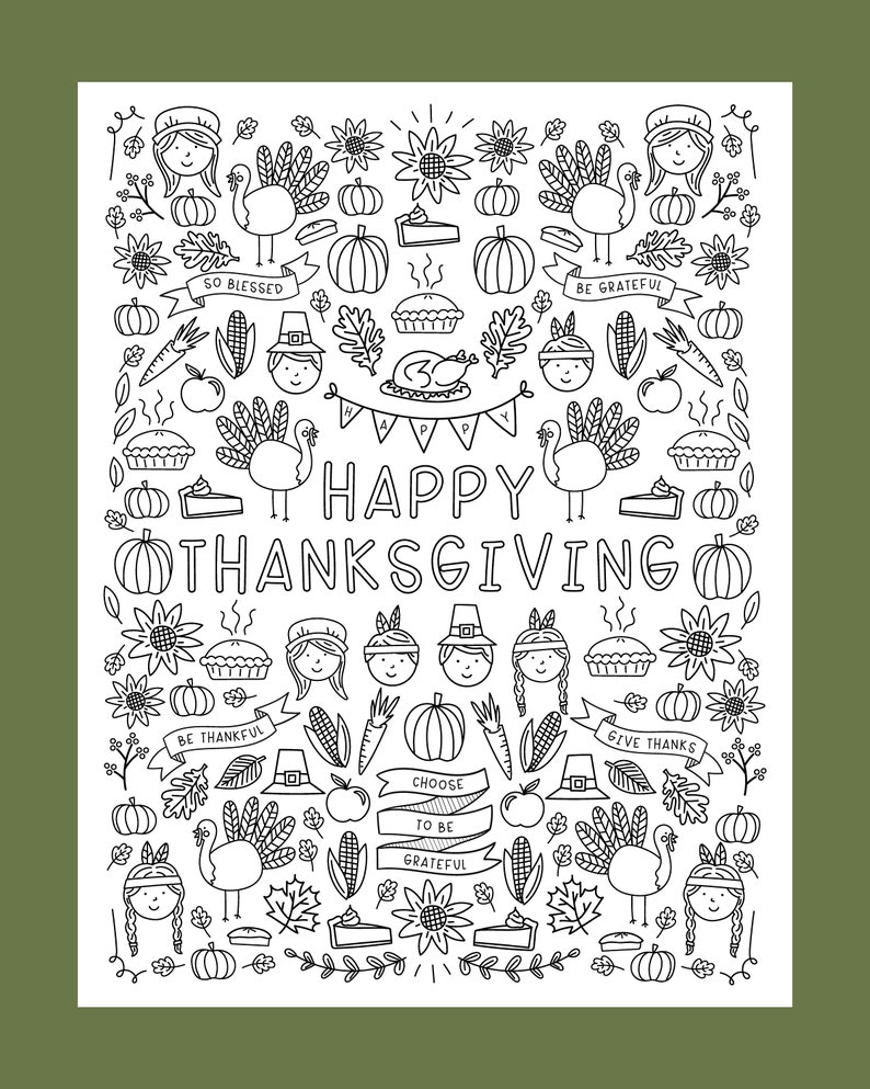 Thanksgiving Coloring Poster Pages And HUGE Engineer Print image 4