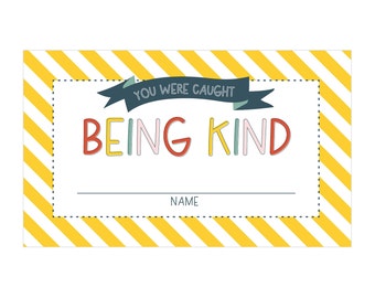 Kindness Card - Caught Being Kind - School Random Acts of Kindness