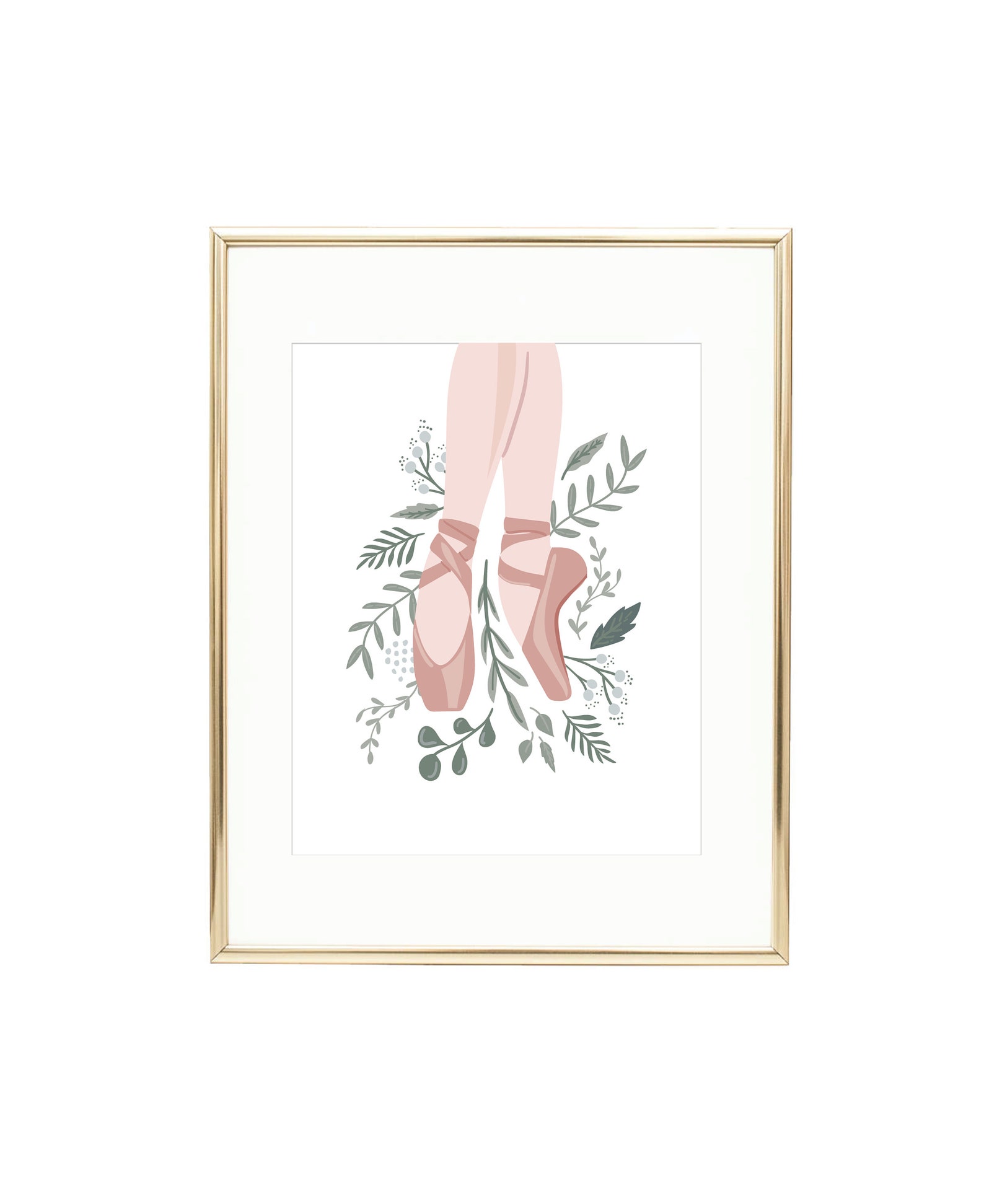 ballet shoes floral art print