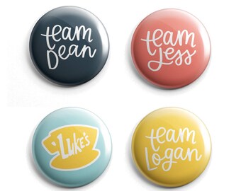 Gilmore Girls Pins - Dean Button - Luke's Diner - Logan Button - Jess Button