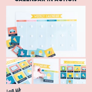 Kids Weekly Calendar Planner Printable Calendar for Kids Pink Version image 4