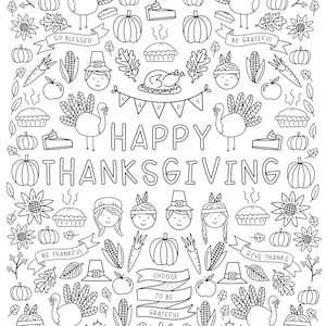 Thanksgiving Coloring Poster Pages And HUGE Engineer Print image 1