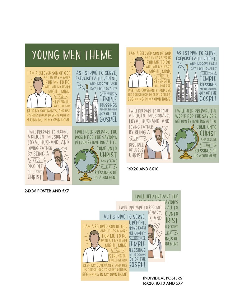 POSTER Printable New Young Men Theme Aaronic priesthood Etsy