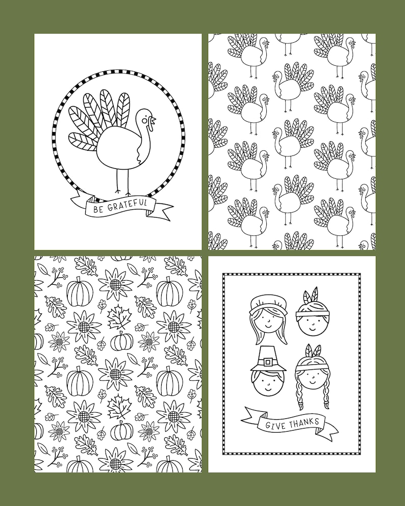 Thanksgiving Coloring Poster Pages And HUGE Engineer Print image 3