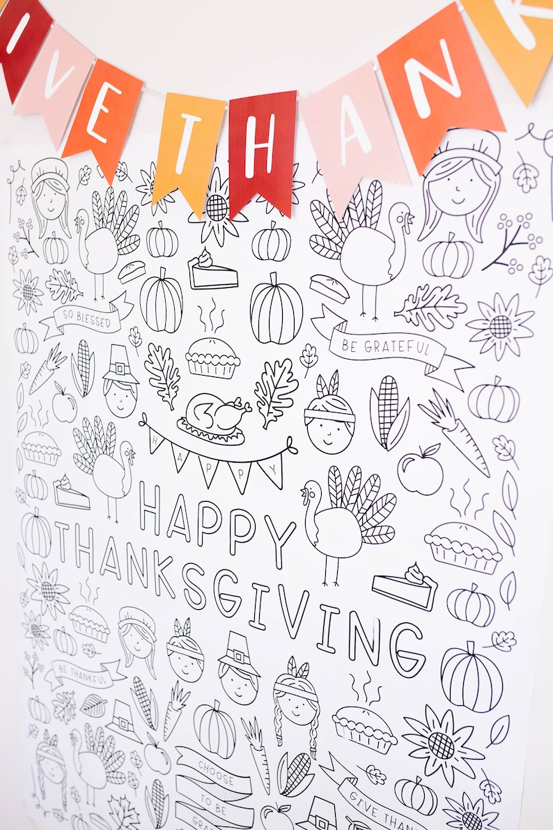 Thanksgiving Coloring Poster Pages And HUGE Engineer Print image 2