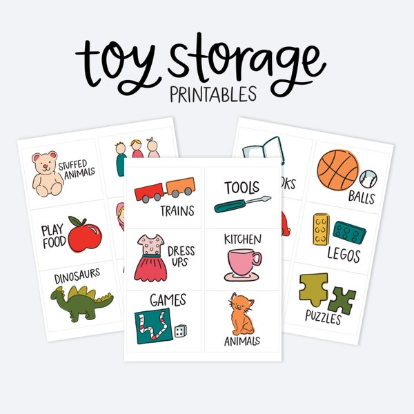 Kids Toy Room Organization Labels - Storage Picture Printables