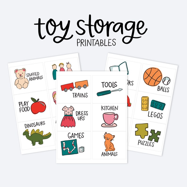 Kids Toy Room Organization Labels Storage Picture Printables image 1