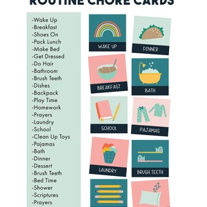 Ultimate Pink Kids Chore Chart Bundle Calendar and Chore Charts for Kids image 3