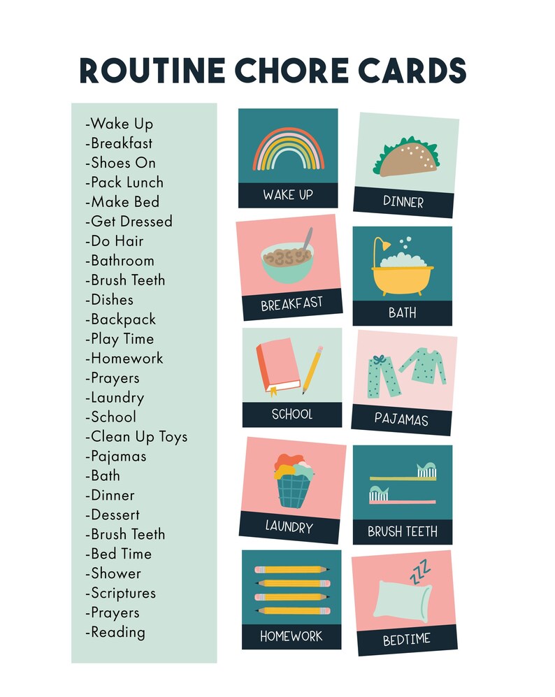 Ultimate Pink Kids Chore Chart Bundle Calendar and Chore Charts for Kids image 3