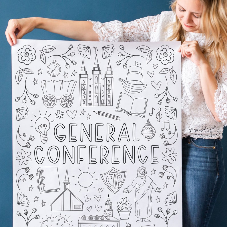2020 General Conference Coloring Page Printables and Engineer | Etsy