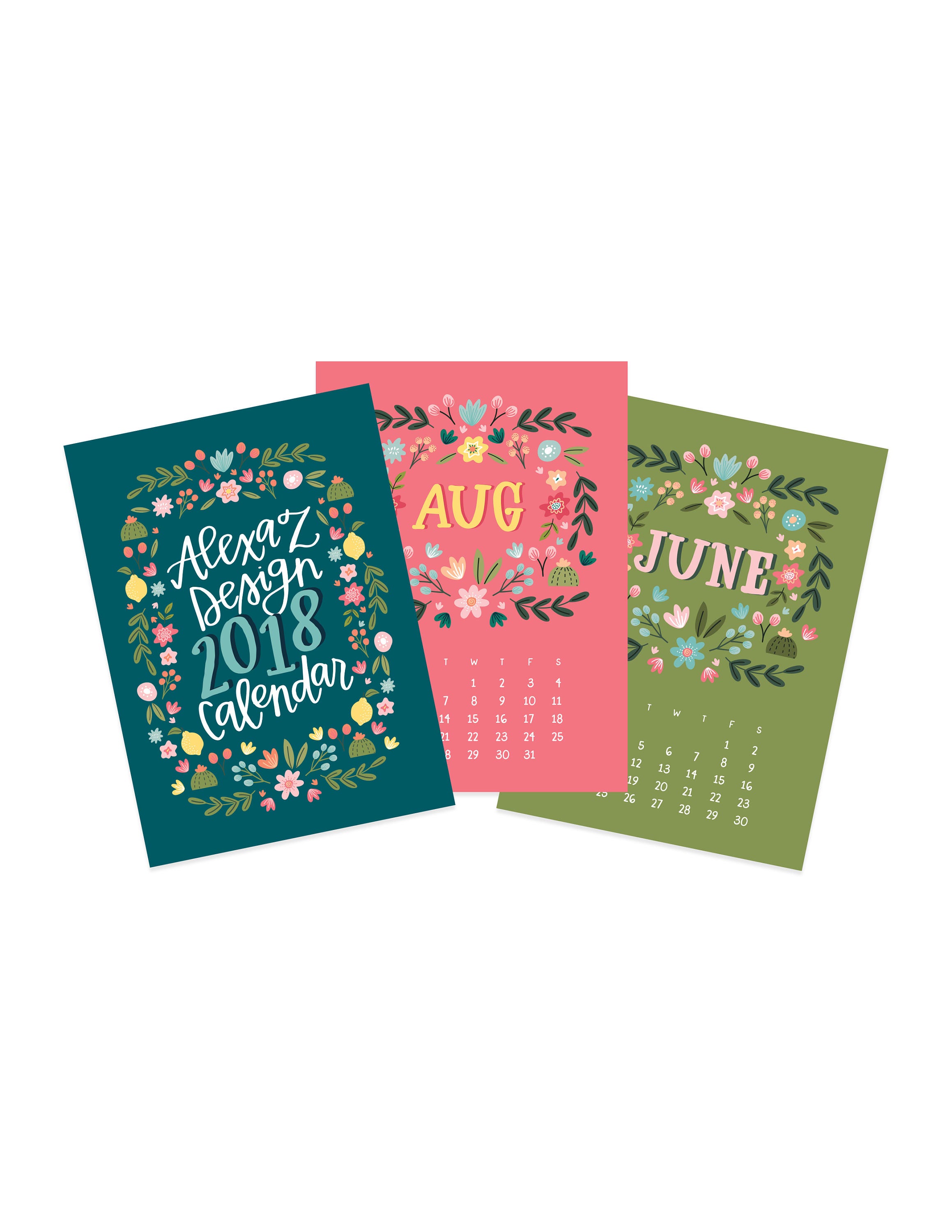 2018 Floral Desk Calendar 5x7 Calendar Wall Calendar Etsy