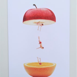 Obst Tauchen Grußkarte, Collage