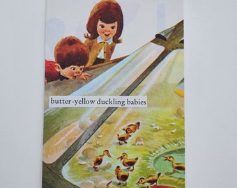 Set of 4 Day at the Zoo Postcards, upcycled Golden Book