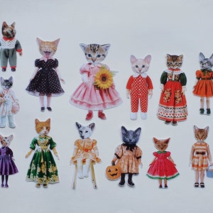 Pacote de adesivos de boneca de gato #21
