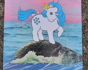 Pony on the Rocks Original Collage