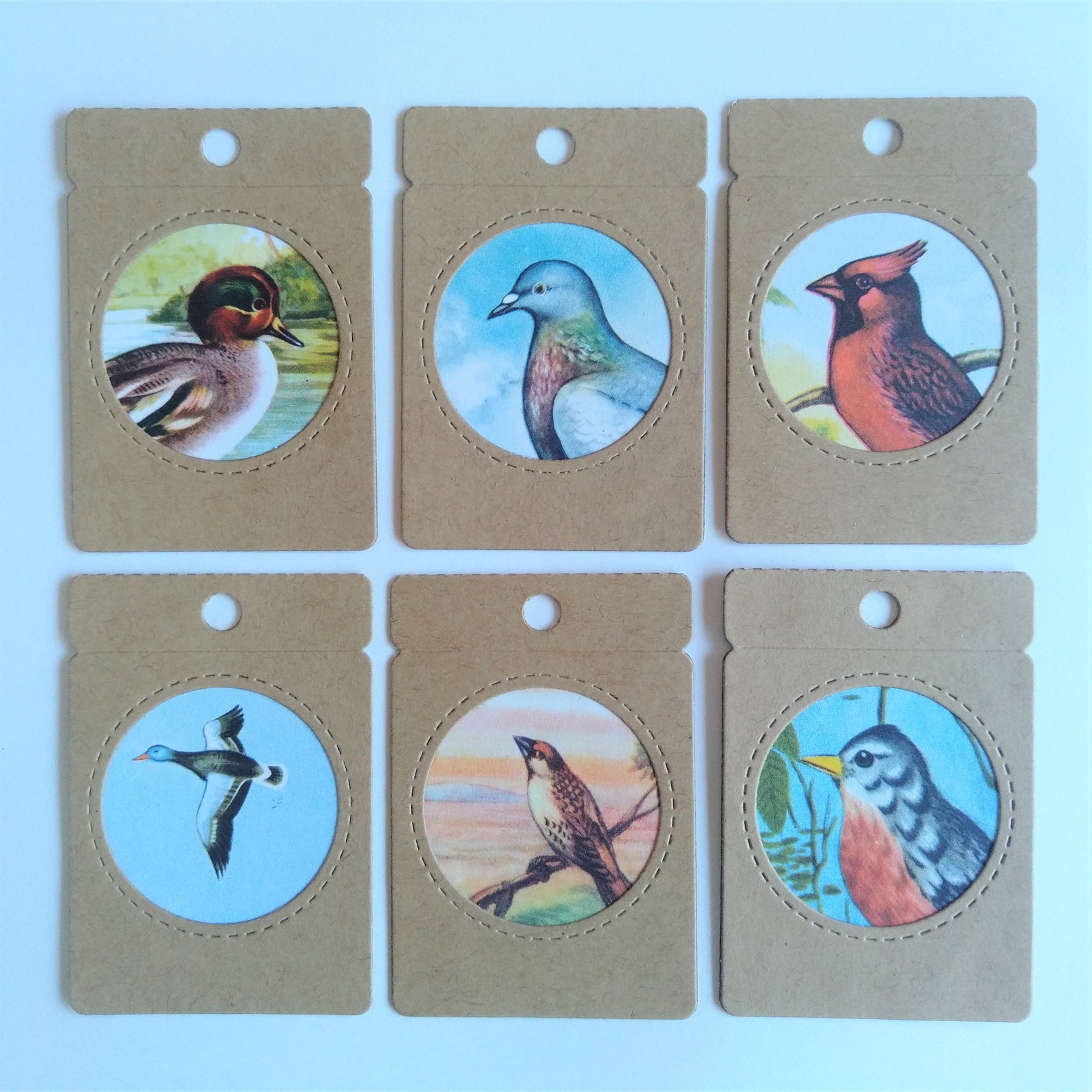 Set of 6 Bird Gift tags Etsy
