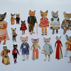 Adesivos de boneca de gato nº 5 para escrita de cartas, zine, vegan, scrapbooking, correio