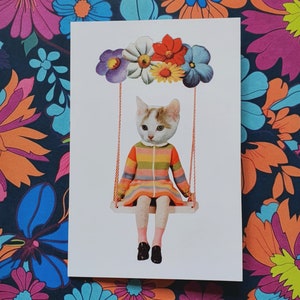 Tilly, o Daydreamer, um cartão comemorativo com colagem