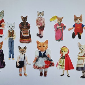 Pacote de adesivos de boneca de gato #11