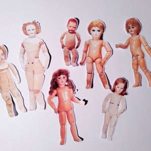 Vintage Muñeca pegatinas scrapbooking, zine haciendo, escritura de cartas, decoración de sobres