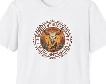 Maglietta Desert Spirit Retro Americana | Grafica vintage del deserto