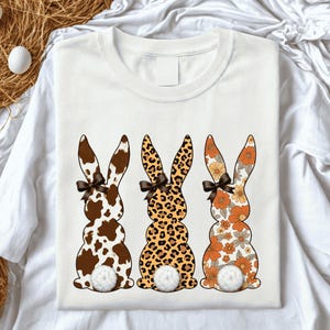 Coquette Easter Bow PNG, Spring Floral PNG, Easter Doodles, Neutral Easter Aesthetic PNG, and Girly Easter Leopard Boho Western Bunnies Png