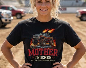 Maglietta da mamma camionista, maglietta divertente da mamma camionista, maglietta da mamma pilota, amante dei monster truck, maglietta da camionista vintage, maglietta da mamma pilota, maglietta da mamma di maschietto