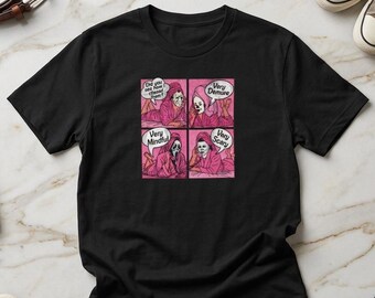 Funny Horror Movie Shirt, Demure and Mindful Slasher Tee, Cute Spooky Season Gift, Retro 90s Graphic T-Shirt, Comfort Colors 1717