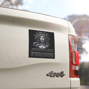 Justifiably Furious Car Magnet | Fierce Medusa Design, Unique Auto Decor, Gift for Her,  Stylish Vehicle Accessories, Car Decoration