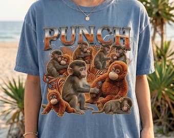 Maglietta Team Punch, Peluche Scimmietta, Baby Monkey Punch, Maglietta Scimmietta Virale, Maglietta con Messaggio Positivo, Regalo per Chi Ama le Scimmie, Supporto Emotivo
