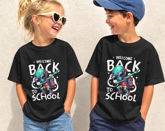 Back to School Shirts Alien Astronaut Sweatshirt Dabbing Alien Tee Outer Space School Clothes Kindergarten Toddler Bodysuit