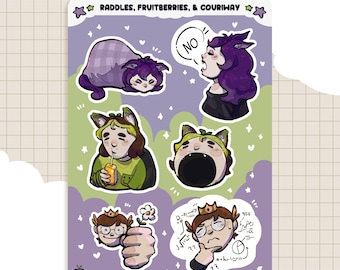 Fruitberries, Raddles e Couriway // Foglio di adesivi
