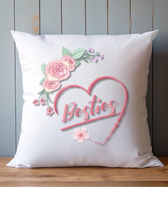 Besties Square Cushion- Friendship Gift Cushion, Decorative Pillow